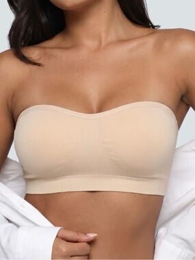 Madam Muse non slip Strapless Bandeau Bra - Nude
